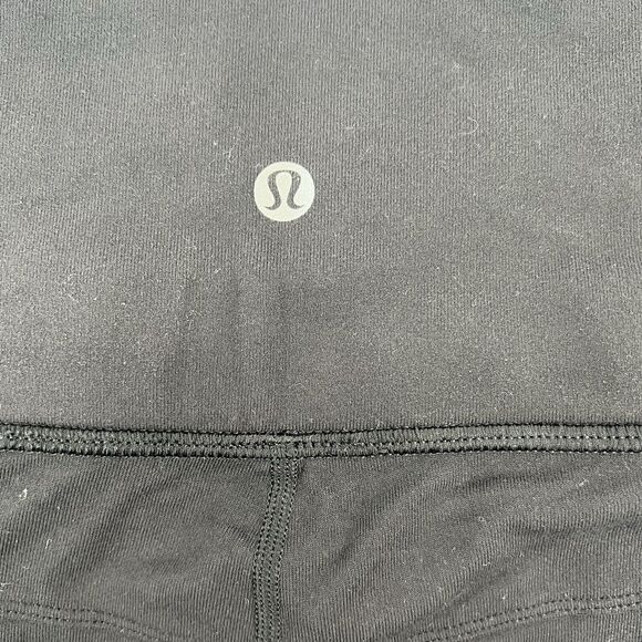 Lululemon Size 10 Pants Sun Salutation Crop Black Fold Over Waist Ruched Loose - Picture 6 of 14
